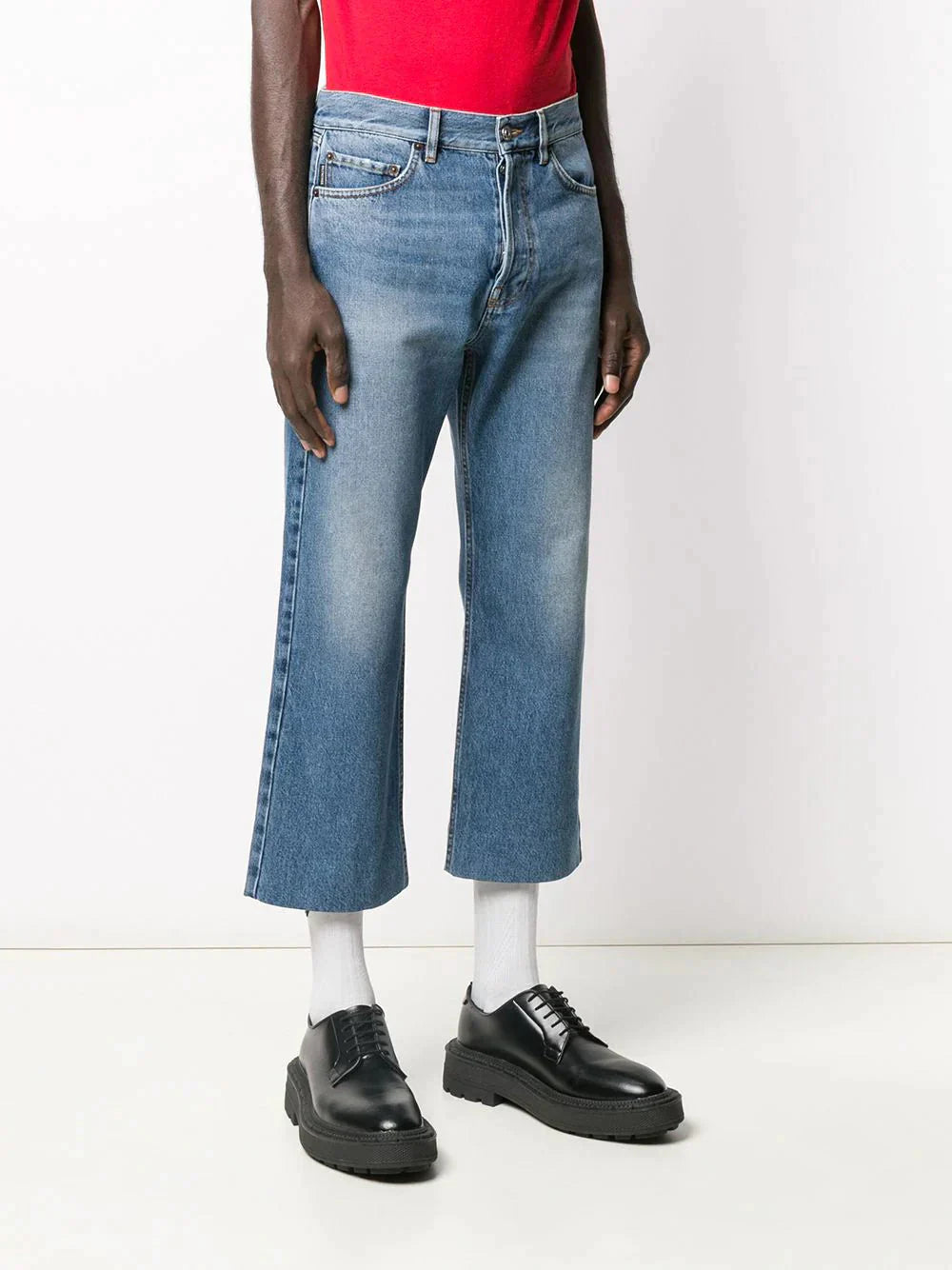 ropped straight leg jeans by balenciaga - bottegalusso: premier destination for modern luxury menswear