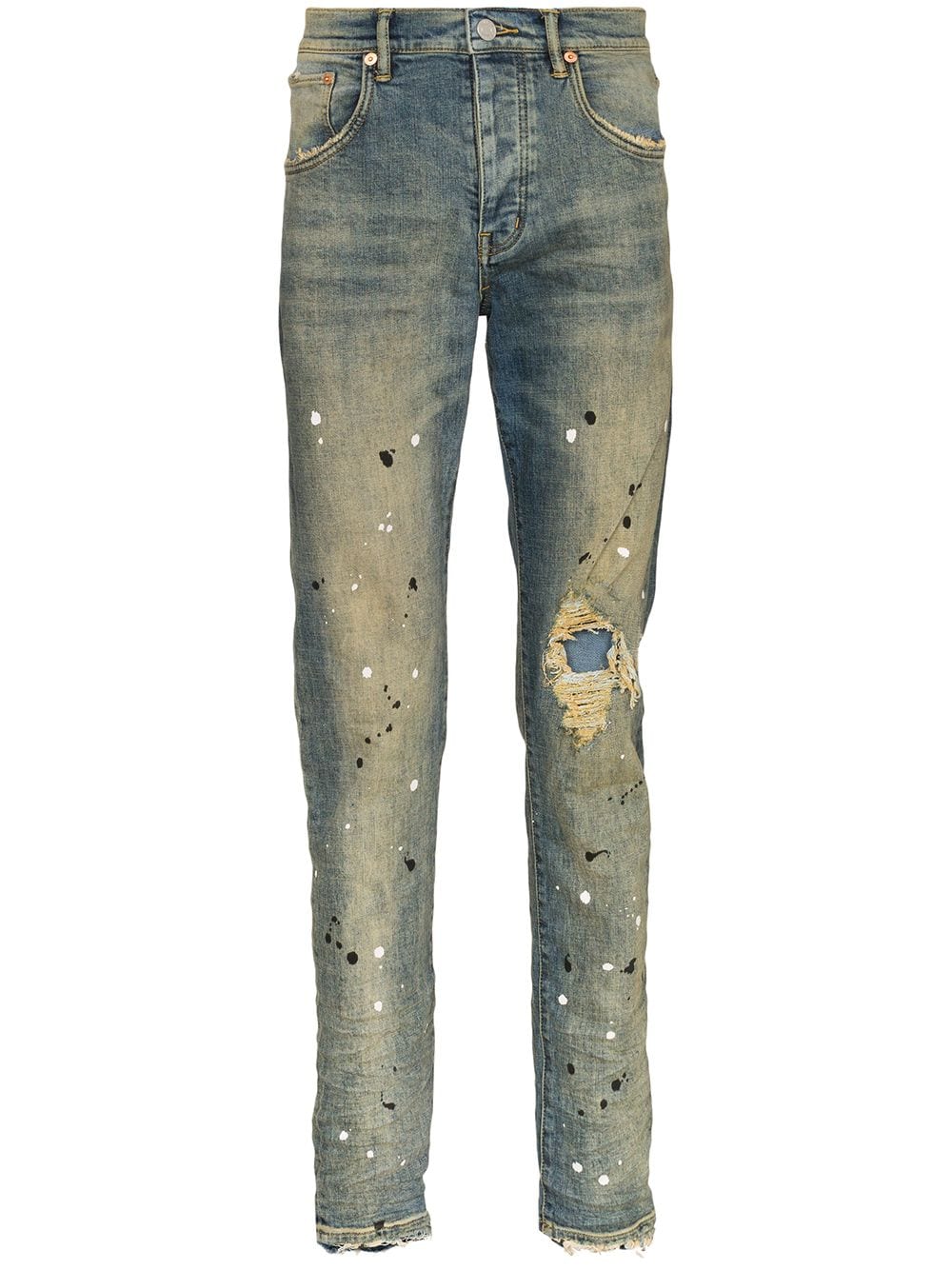 paint splatter jeans by purple brand - bottegalusso: premier destination for modern luxury menswear