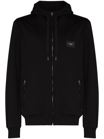 Logo Tag Zip Up Hoodie by Dolce & Gabbana - bottegalusso: Premier Destination for Modern Luxury Menswear