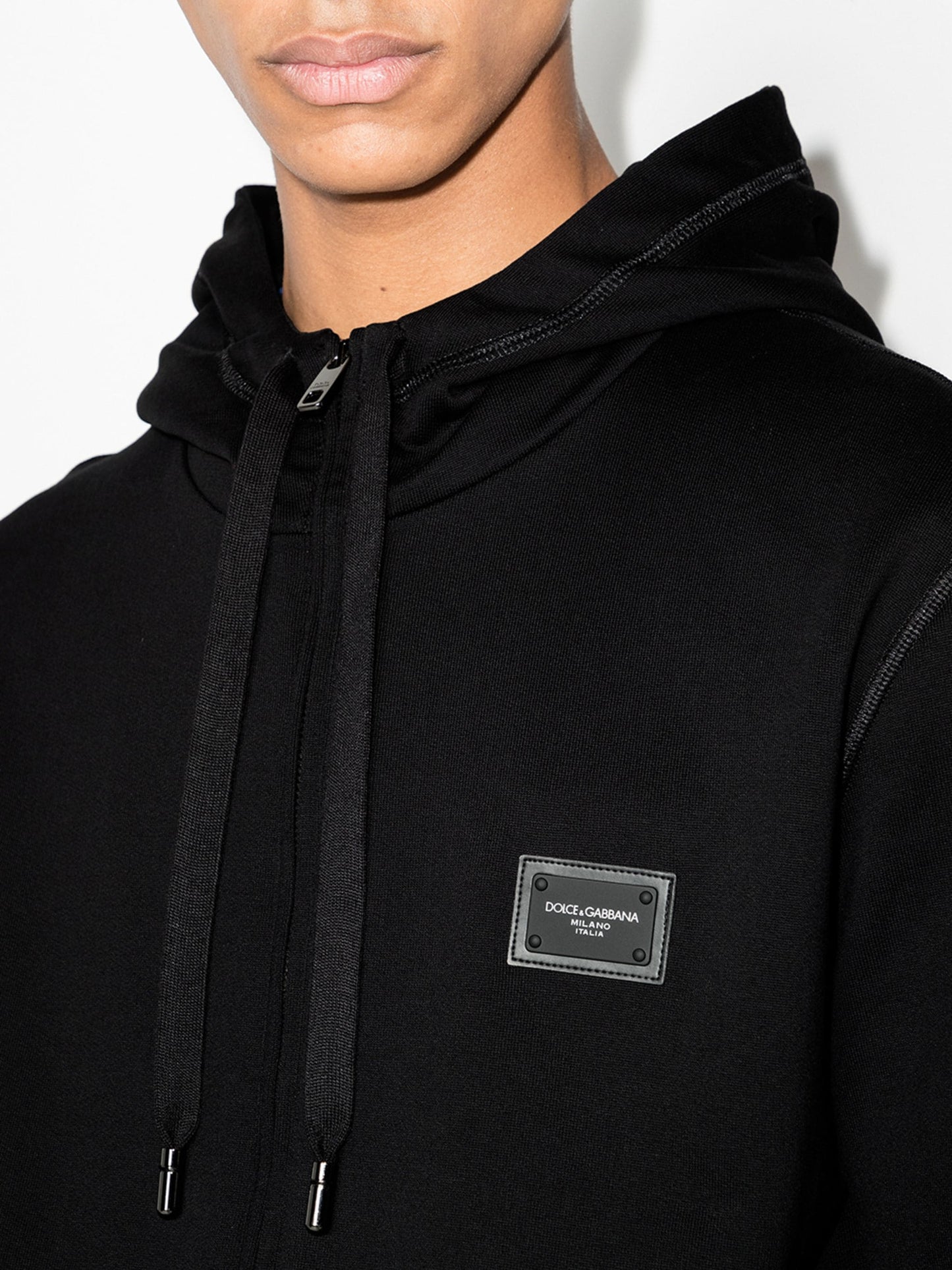 logo tag zip up hoodie by dolce & gabbana - bottegalusso: premier destination for modern luxury menswear