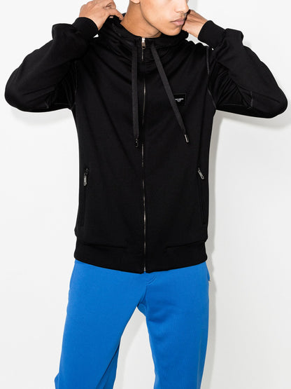 Logo Tag Zip Up Hoodie by Dolce & Gabbana - bottegalusso: Premier Destination for Modern Luxury Menswear