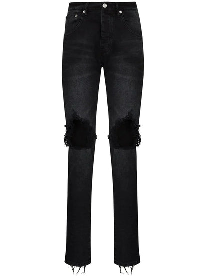 Low Rise "Black Wash Blowout" Slim Jeans by Purple Brand - bottegalusso: Premier Destination for Modern Luxury Menswear