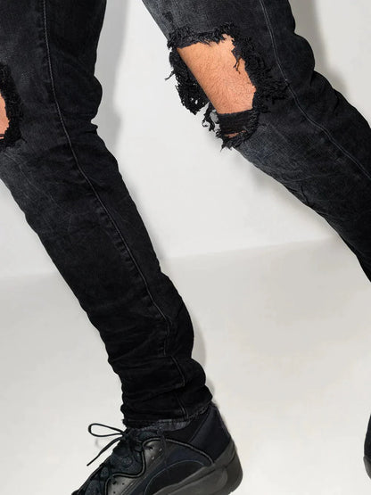 Low Rise "Black Wash Blowout" Slim Jeans by Purple Brand - bottegalusso: Premier Destination for Modern Luxury Menswear