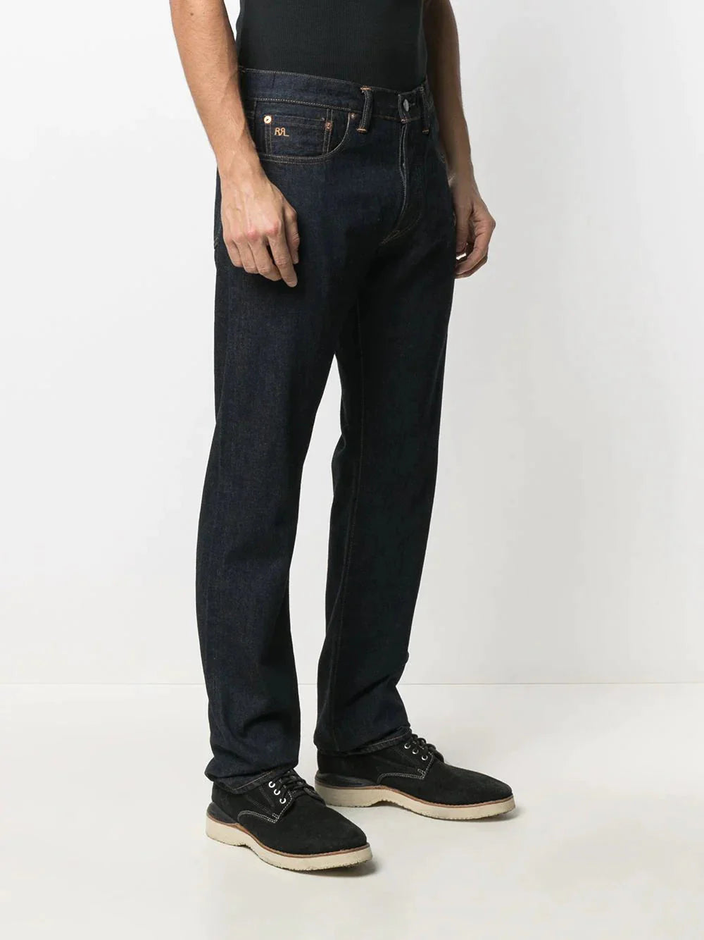 slim narrow cut jeans by ralph lauren rrl - bottegalusso: premier destination for modern luxury menswear