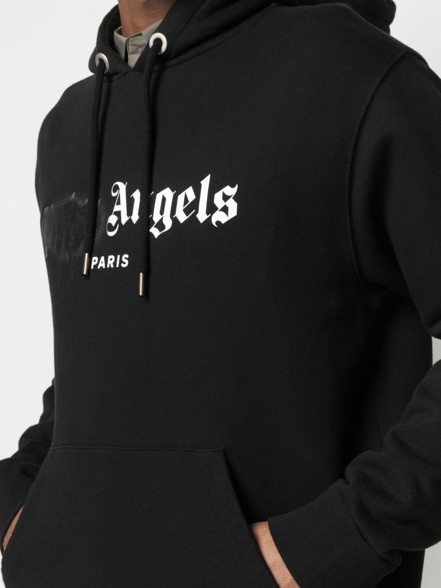 paris sprayed logo hoodie by palm angels - bottegalusso: premier destination for modern luxury menswear