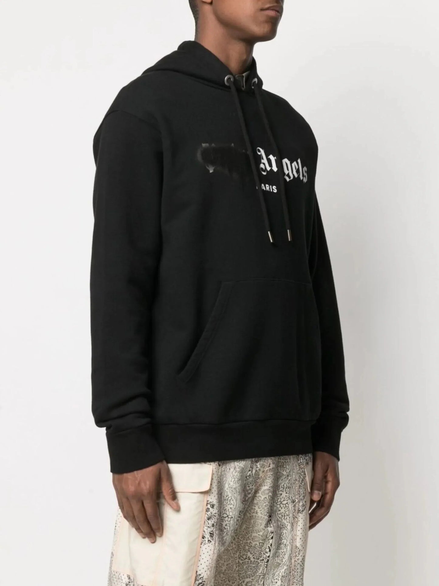 paris sprayed logo hoodie by palm angels - bottegalusso: premier destination for modern luxury menswear