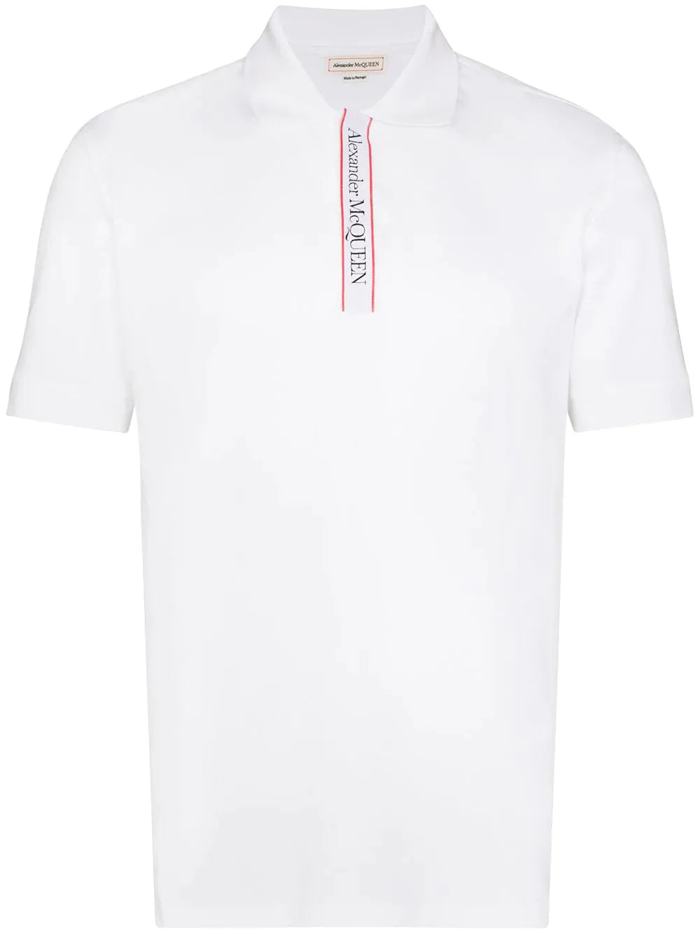 logo tape short sleeve polo shirt by alexander mcqueen - bottegalusso: premier destination for modern luxury menswear