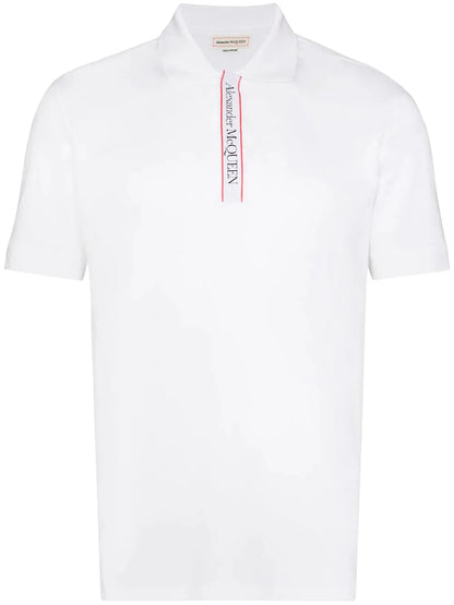 Logo Tape Short Sleeve Polo Shirt by Alexander McQueen - bottegalusso: Premier Destination for Modern Luxury Menswear