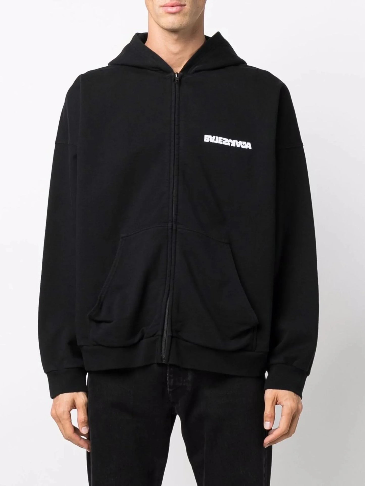 turn wide fit zip up hoodie by balenciaga - bottegalusso: premier destination for modern luxury menswear