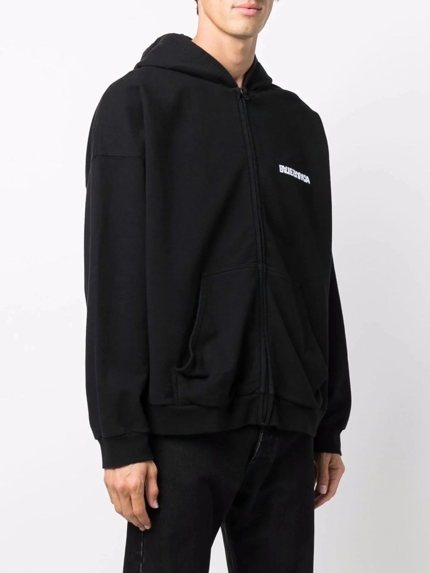 turn wide fit zip up hoodie by balenciaga - bottegalusso: premier destination for modern luxury menswear