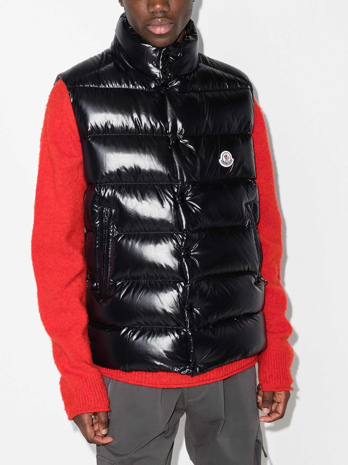 tibb logo patch padded gilet