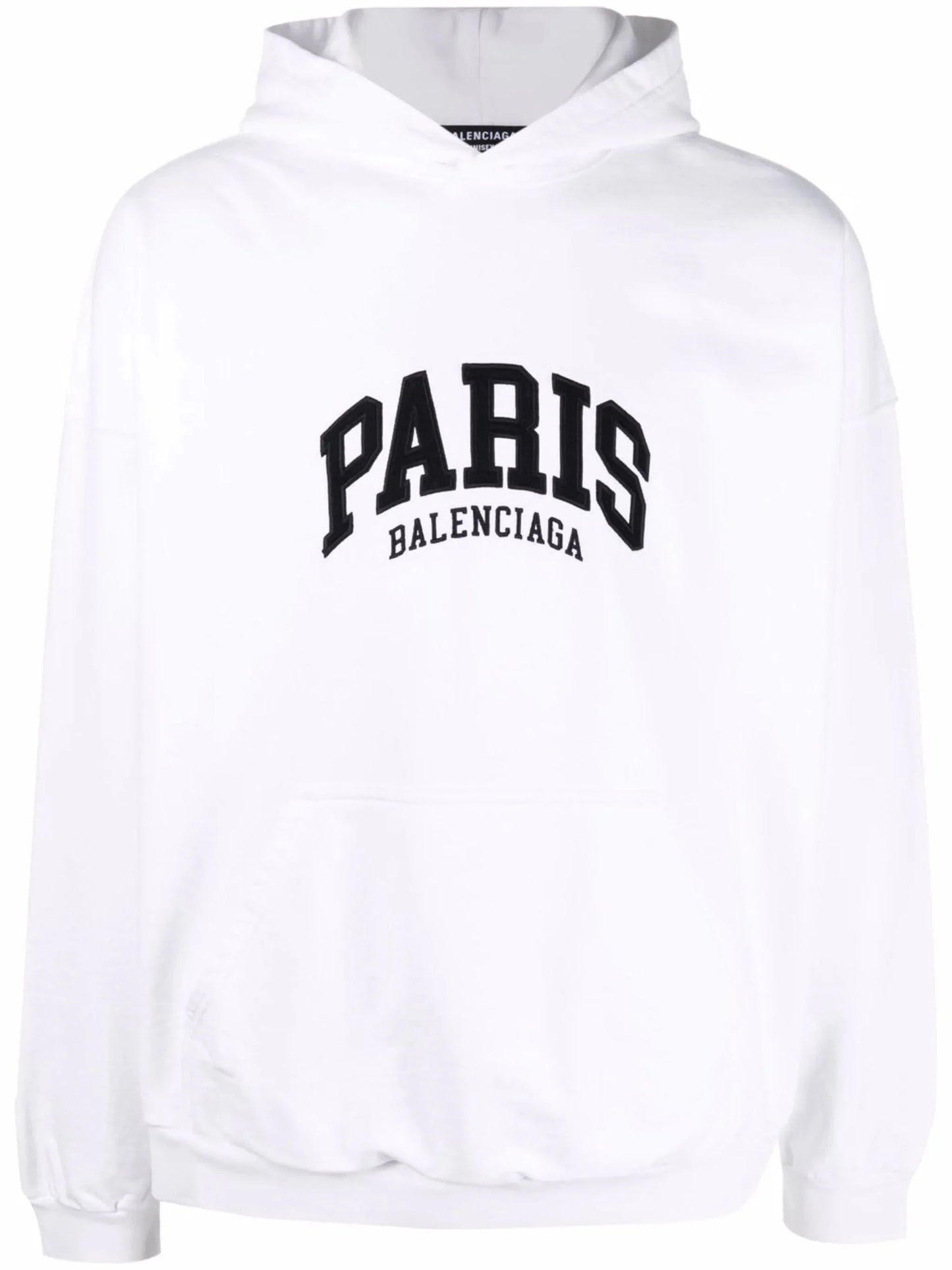 paris logo embroidered hoodie by balenciaga - bottegalusso: premier destination for modern luxury menswear