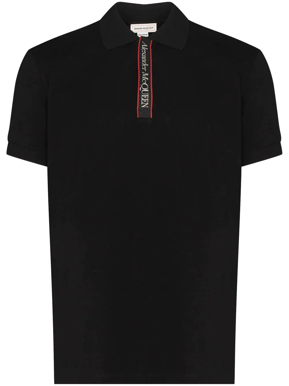 logo tape short sleeve polo shirt by alexander mcqueen - bottegalusso: premier destination for modern luxury menswear