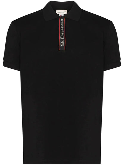 Logo Tape Short Sleeve Polo Shirt by Alexander McQueen - bottegalusso: Premier Destination for Modern Luxury Menswear