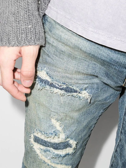 Vintage Distressed Finish Skinny Jeans by Purple Brand - bottegalusso: Premier Destination for Modern Luxury Menswear