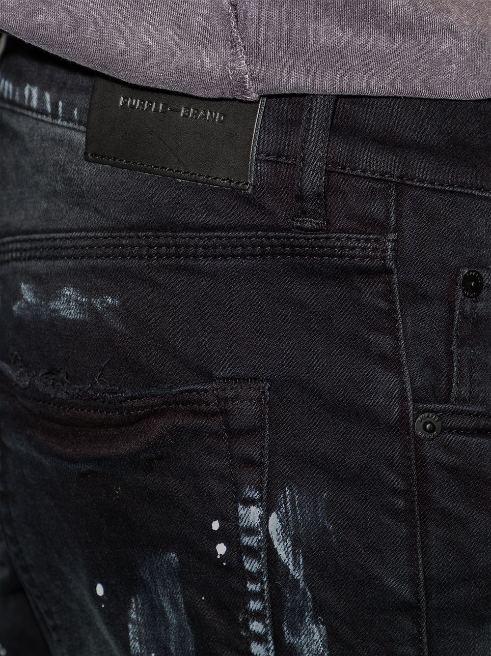 paint splatter effect skinny jeans by purple brand - bottegalusso: premier destination for modern luxury menswear