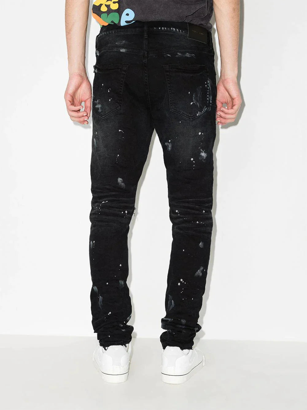 paint splatter effect skinny jeans by purple brand - bottegalusso: premier destination for modern luxury menswear