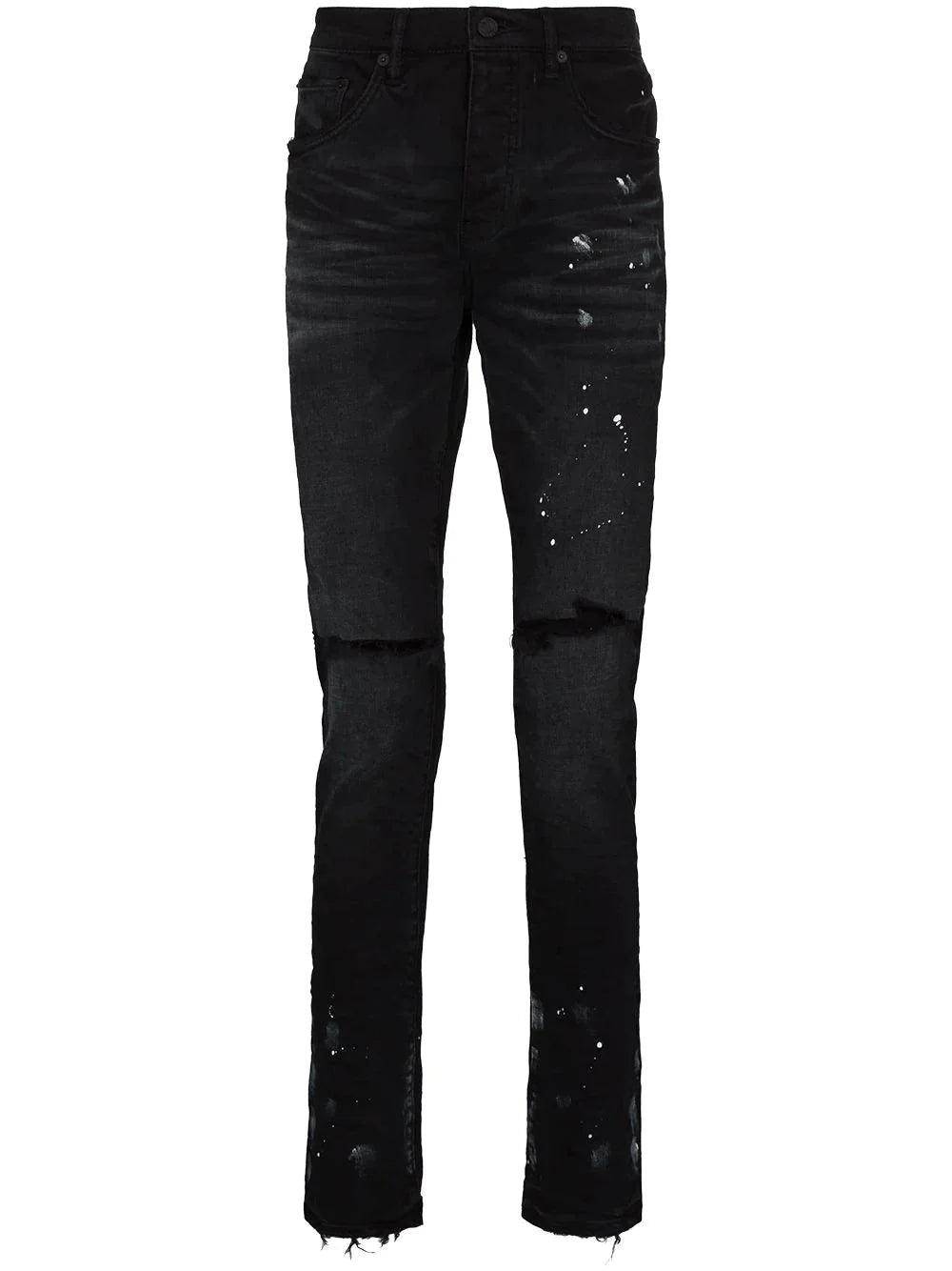 paint splatter effect skinny jeans by purple brand - bottegalusso: premier destination for modern luxury menswear