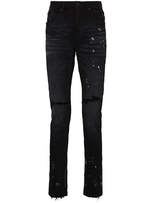 Paint Splatter Effect Skinny Jeans by Purple Brand - bottegalusso: Premier Destination for Modern Luxury Menswear