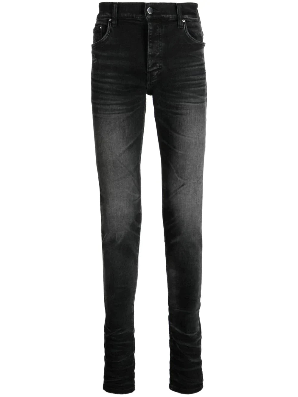 stack whiskered skinny jeans by amiri - bottegalusso: premier destination for modern luxury menswear