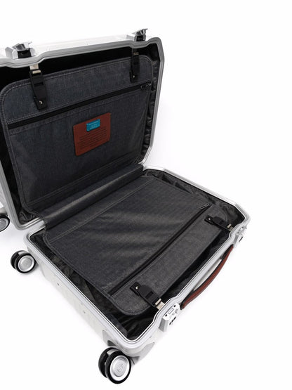 Aluminium ridged 4-wheel suitcase