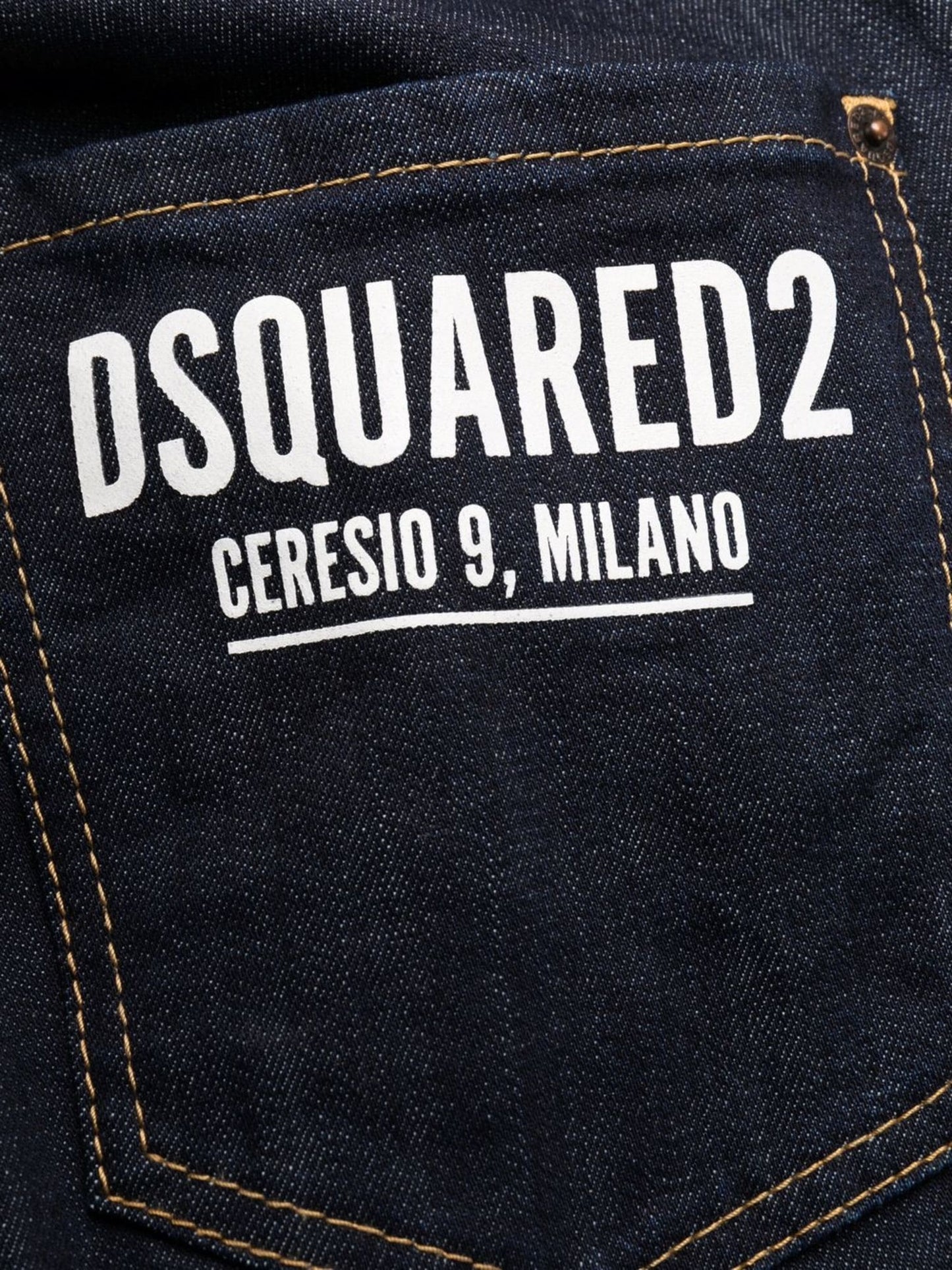 logo print slim fit jeans by dsquared2 - bottegalusso: premier destination for modern luxury menswear