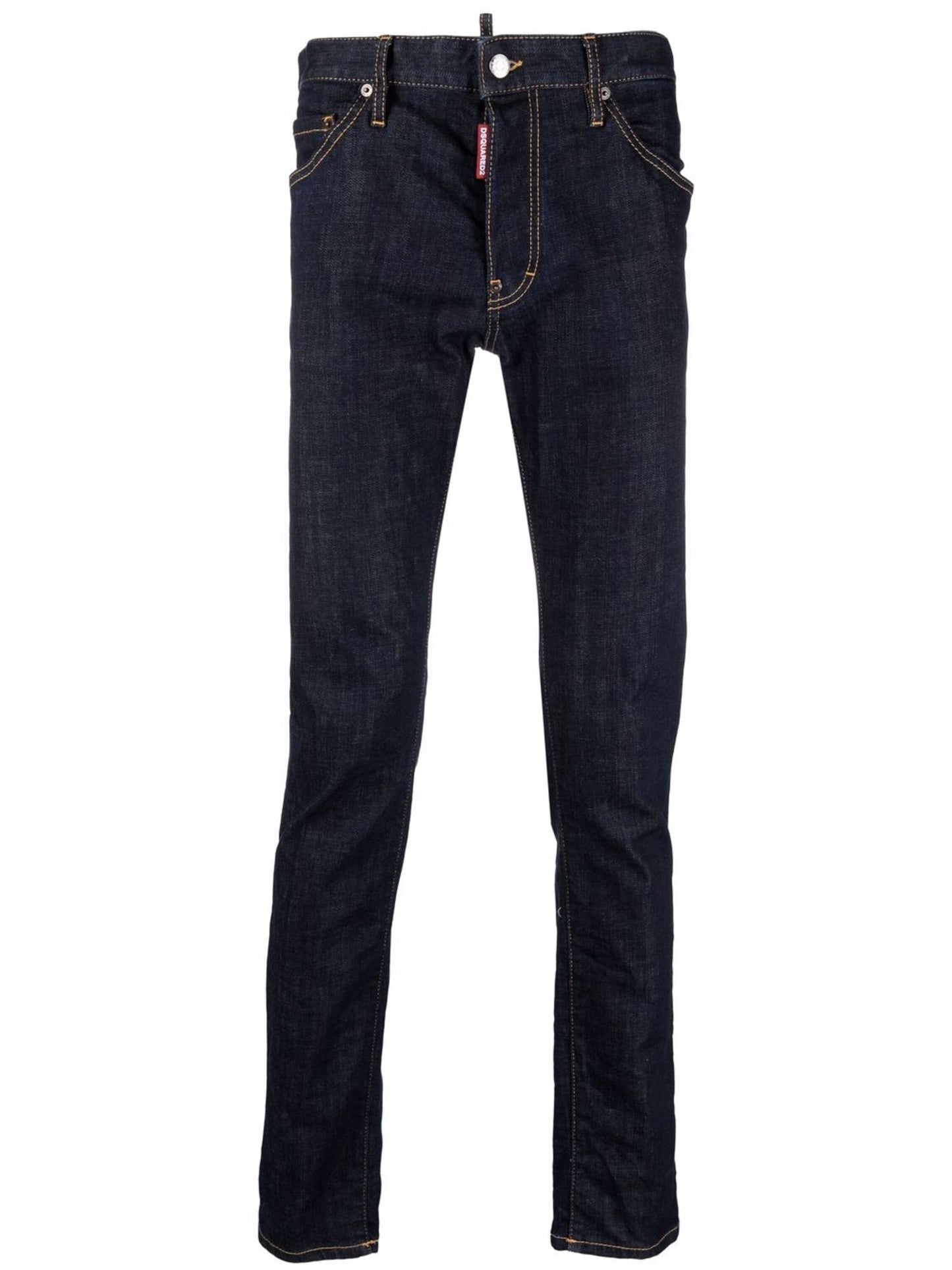 logo print slim fit jeans by dsquared2 - bottegalusso: premier destination for modern luxury menswear