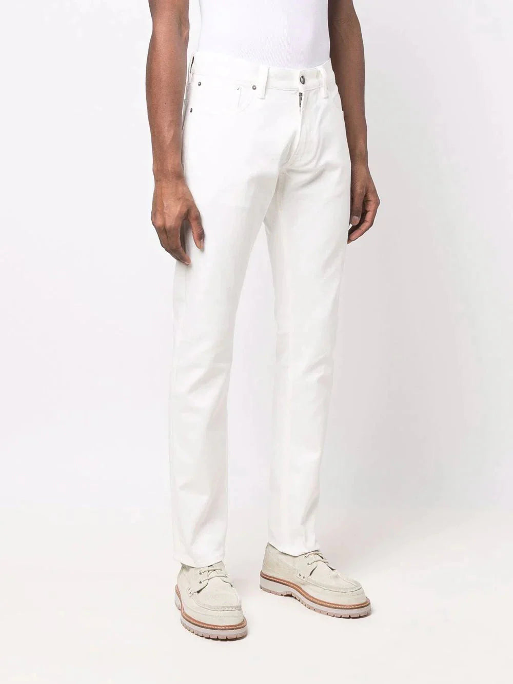 stretch cotton slim cut jeans by ralph lauren purple label - bottegalusso: premier destination for modern luxury menswear