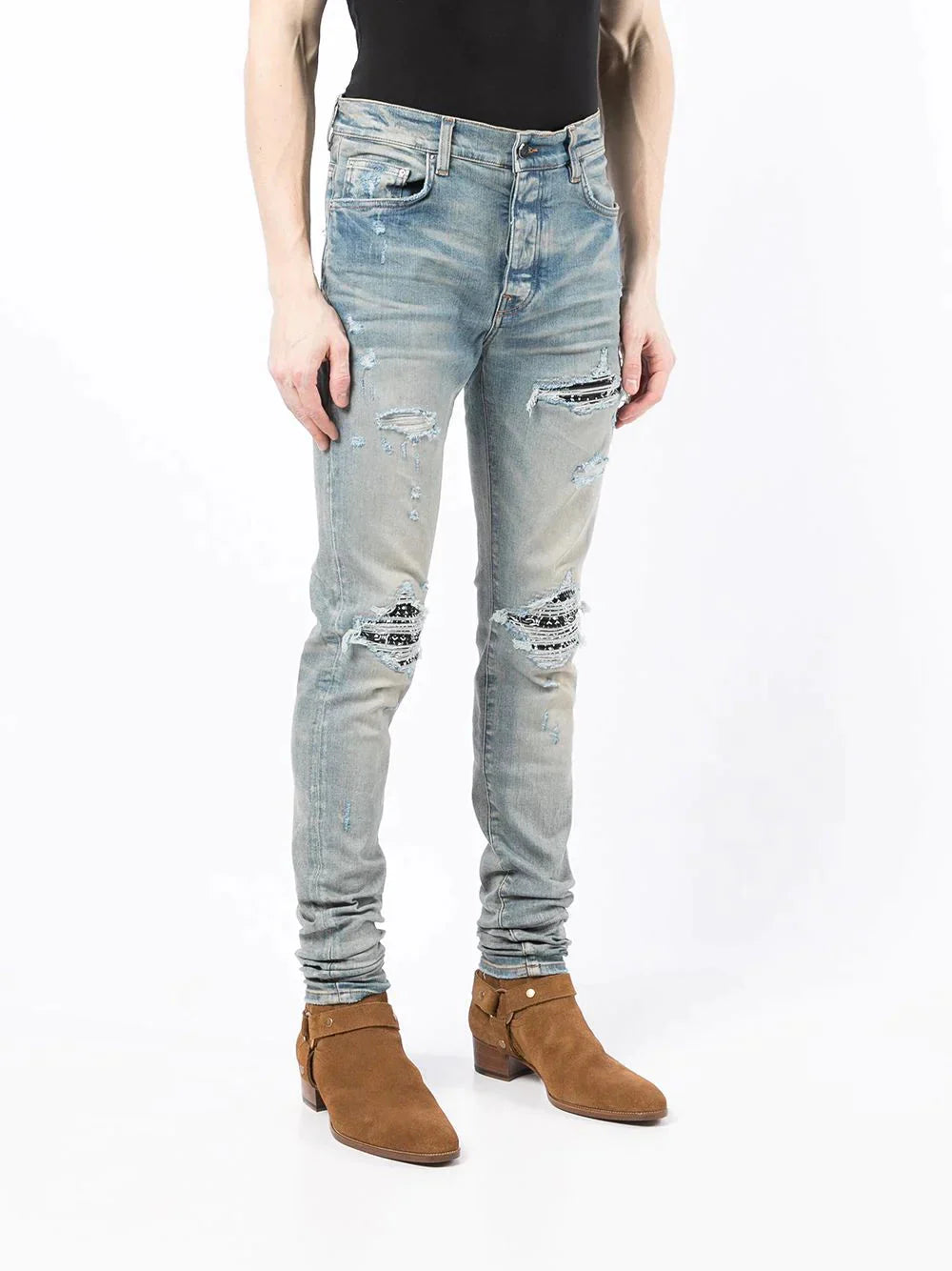 mx1 ripped skinny jeans by amiri - bottegalusso: premier destination for modern luxury menswear