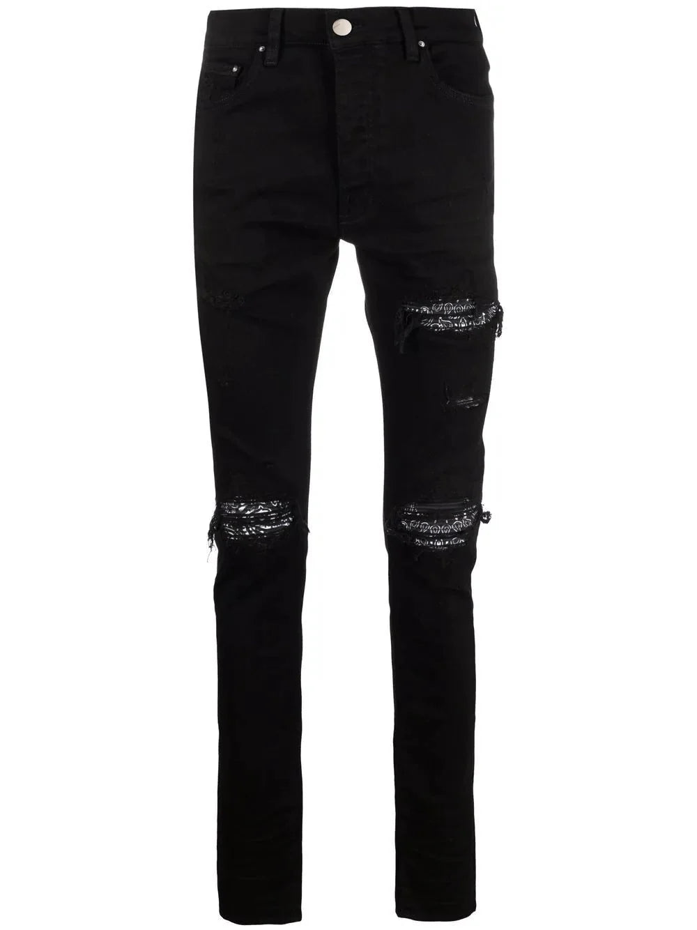 ripped detailing skinny jeans by amiri - bottegalusso: premier destination for modern luxury menswear