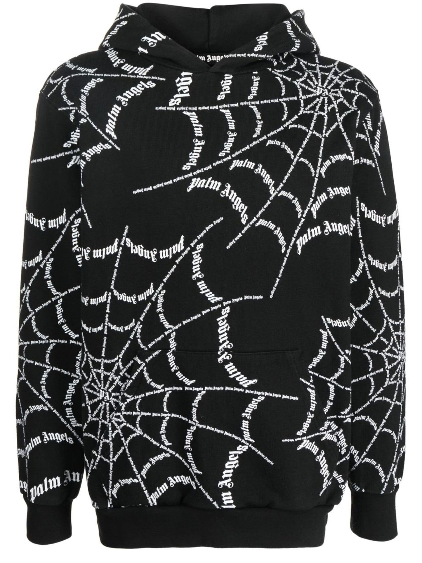 spider web print hoodie by palm angels - bottegalusso: premier destination for modern luxury menswear