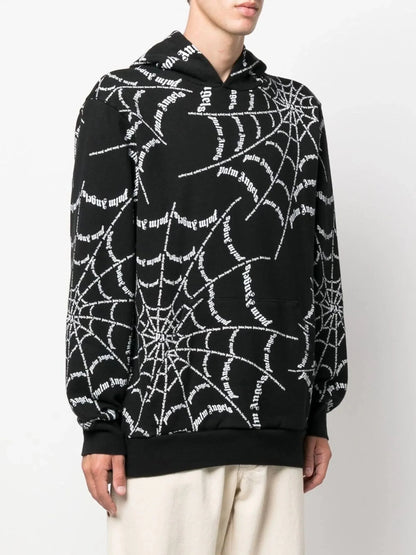 Spider Web Print Hoodie by Palm Angels - bottegalusso: Premier Destination for Modern Luxury Menswear