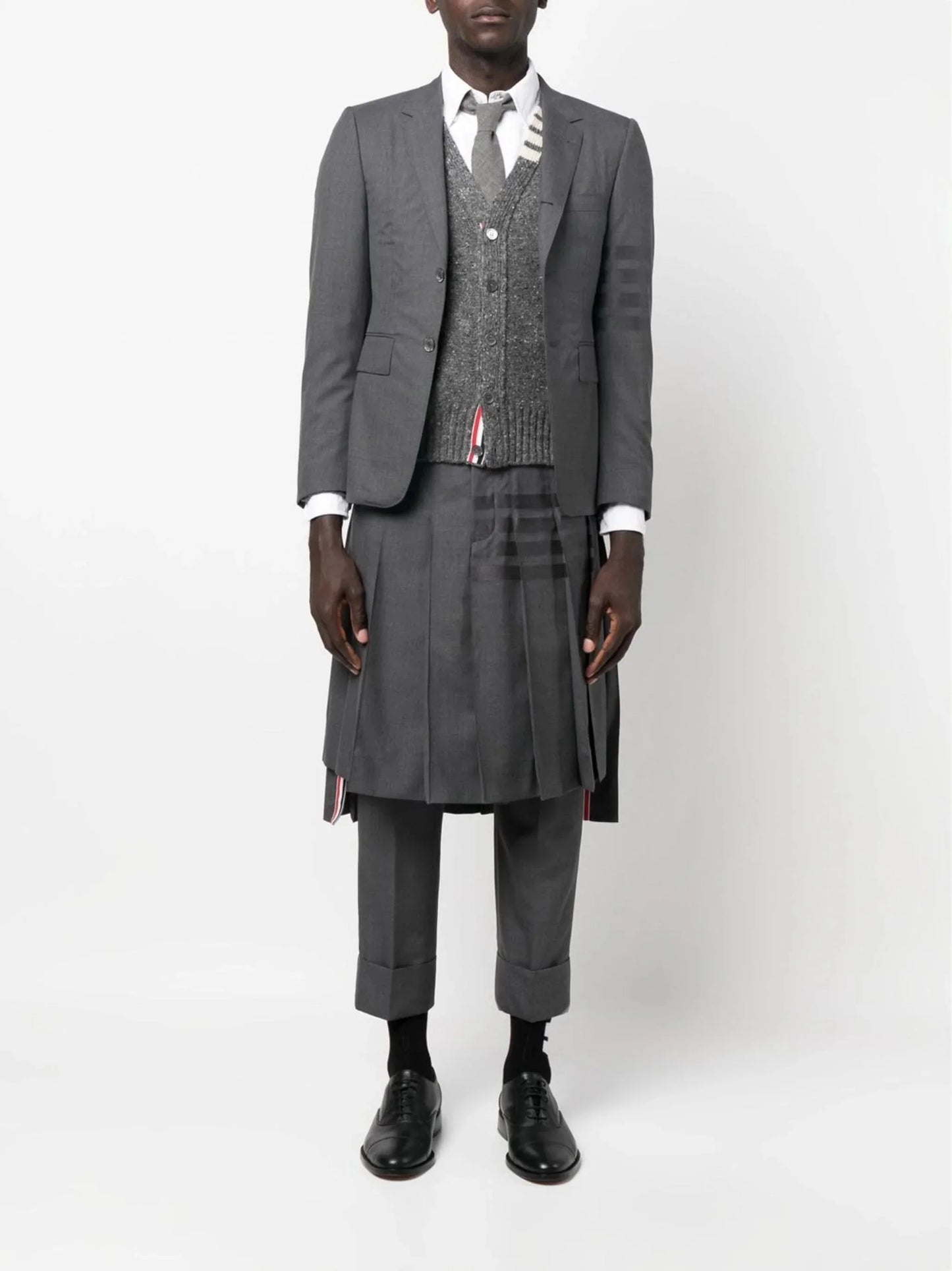 speckle knit wool mohair cardigan by thom browne - bottegalusso: premier destination for modern luxury menswear