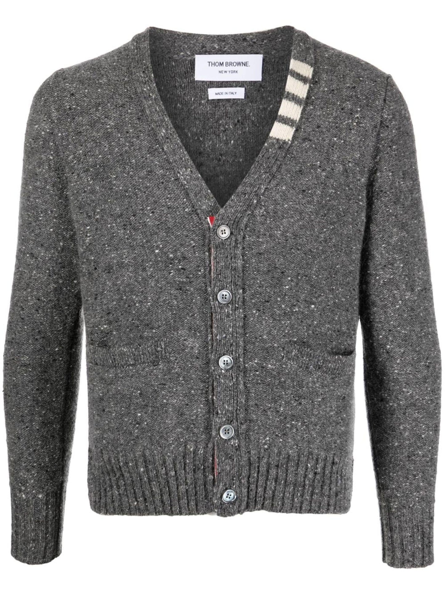 speckle knit wool mohair cardigan by thom browne - bottegalusso: premier destination for modern luxury menswear