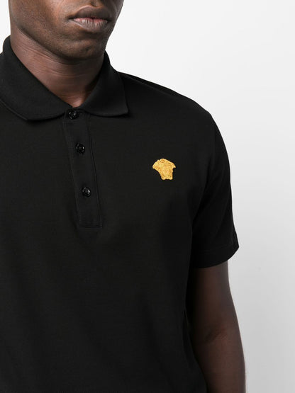 Medusa Embroidered Polo Shirt by Versace - bottegalusso: Premier Destination for Modern Luxury Menswear