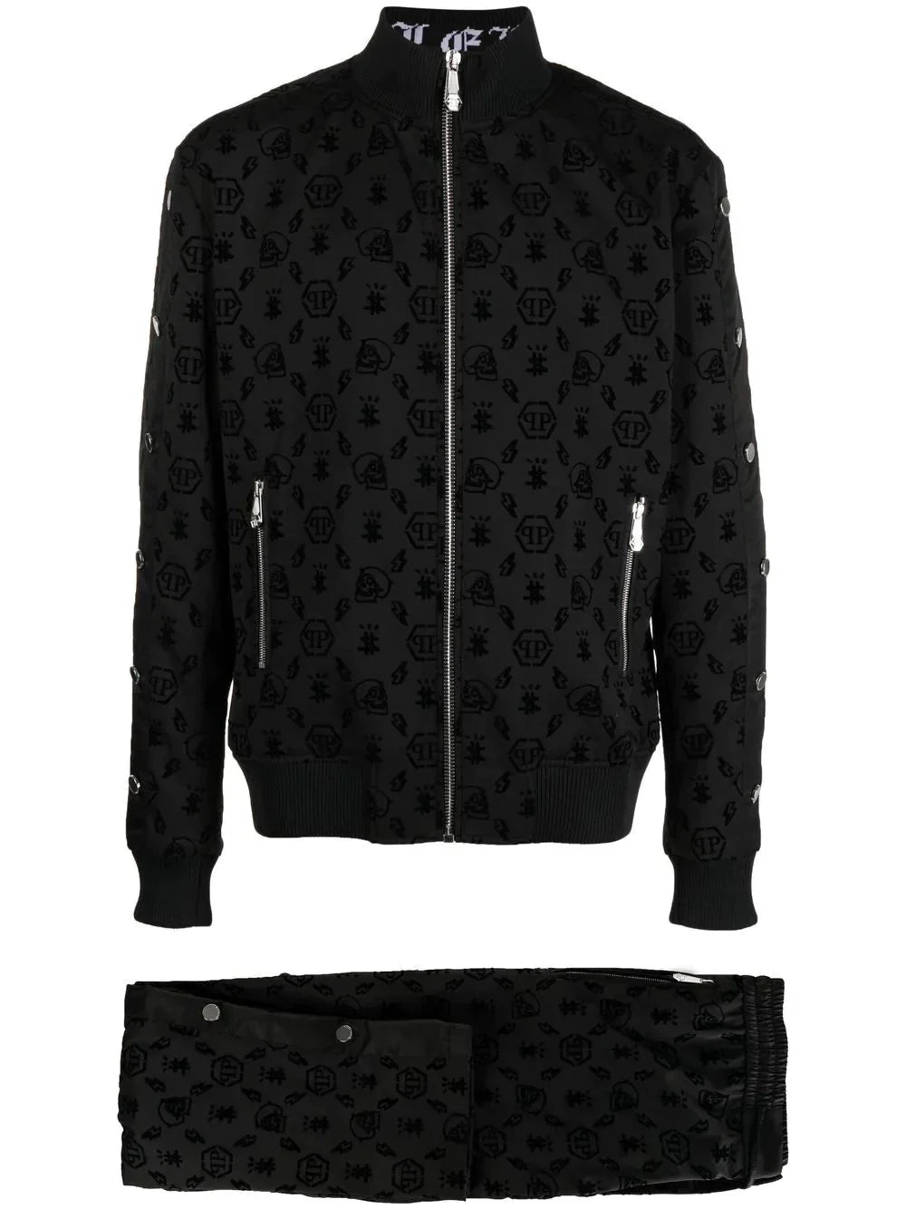 monogram pattern tracksuit set by philipp plein - bottegalusso: premier destination for modern luxury menswear