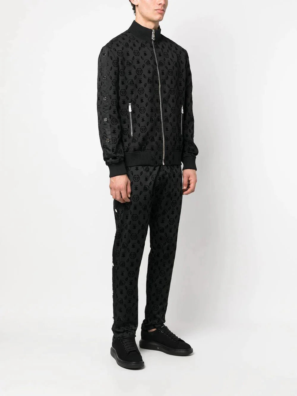 monogram pattern tracksuit set by philipp plein - bottegalusso: premier destination for modern luxury menswear