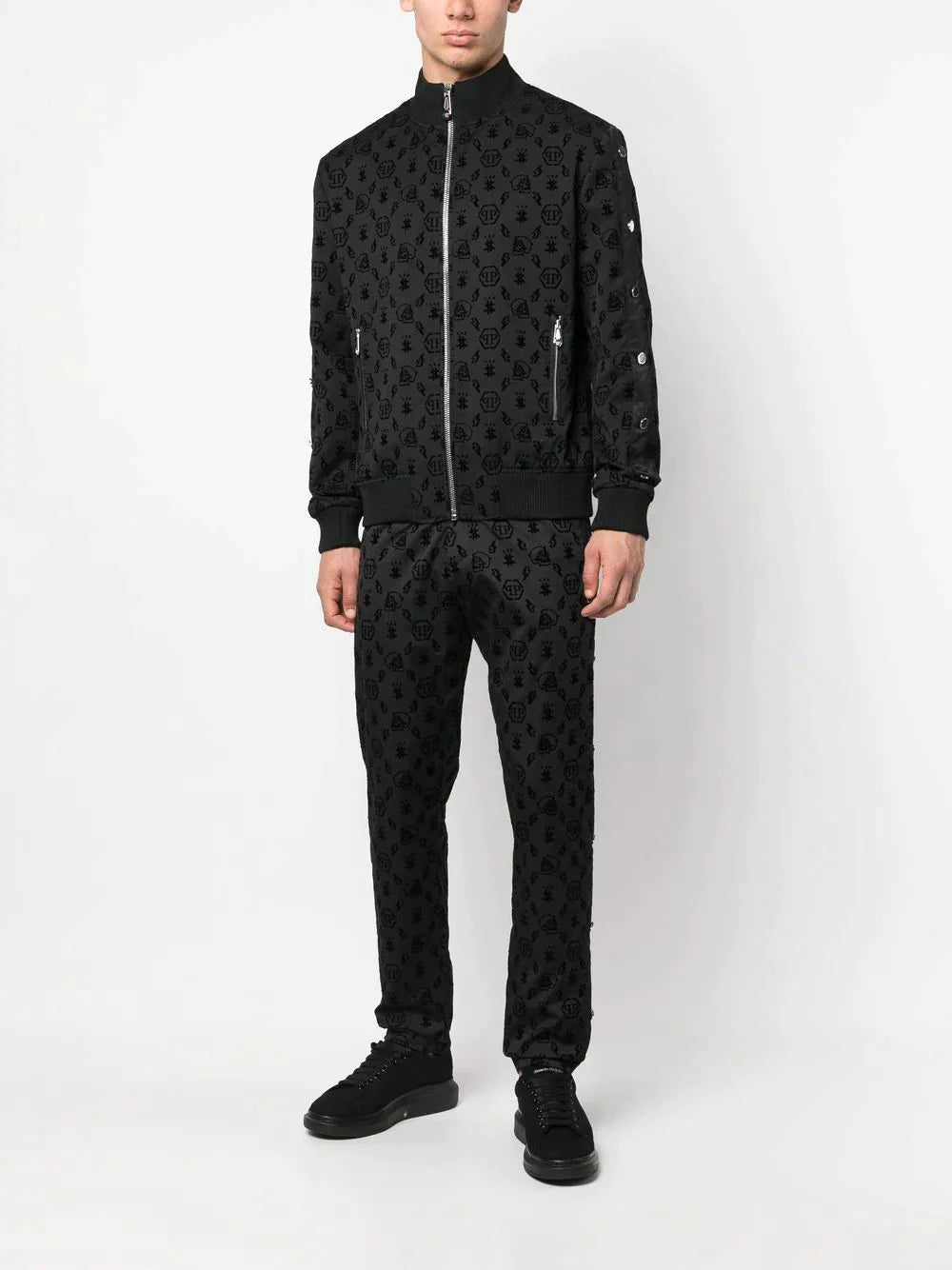 monogram pattern tracksuit set by philipp plein - bottegalusso: premier destination for modern luxury menswear