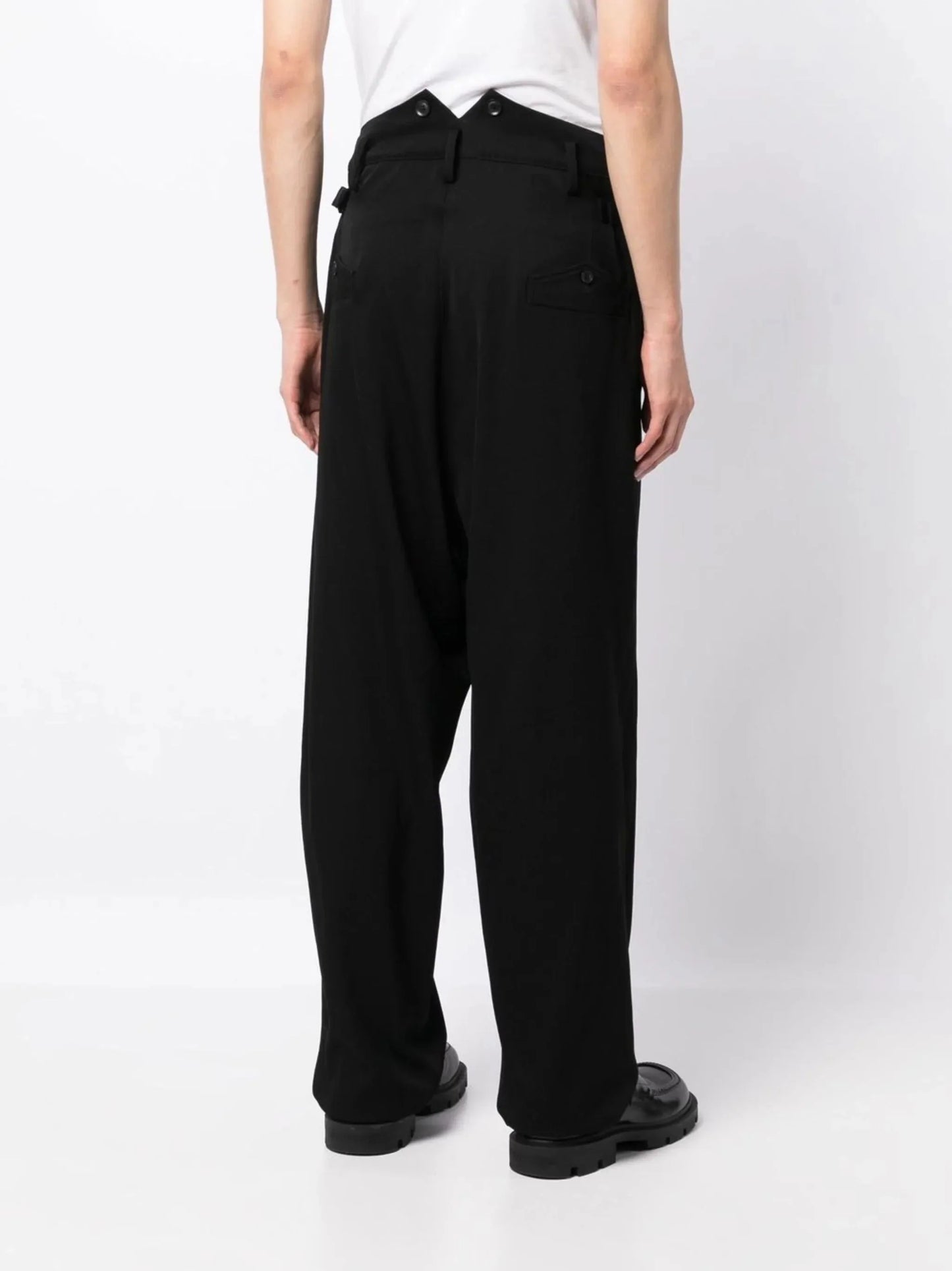 straight leg wool pants by yohji yamamoto - bottegalusso: premier destination for modern luxury menswear