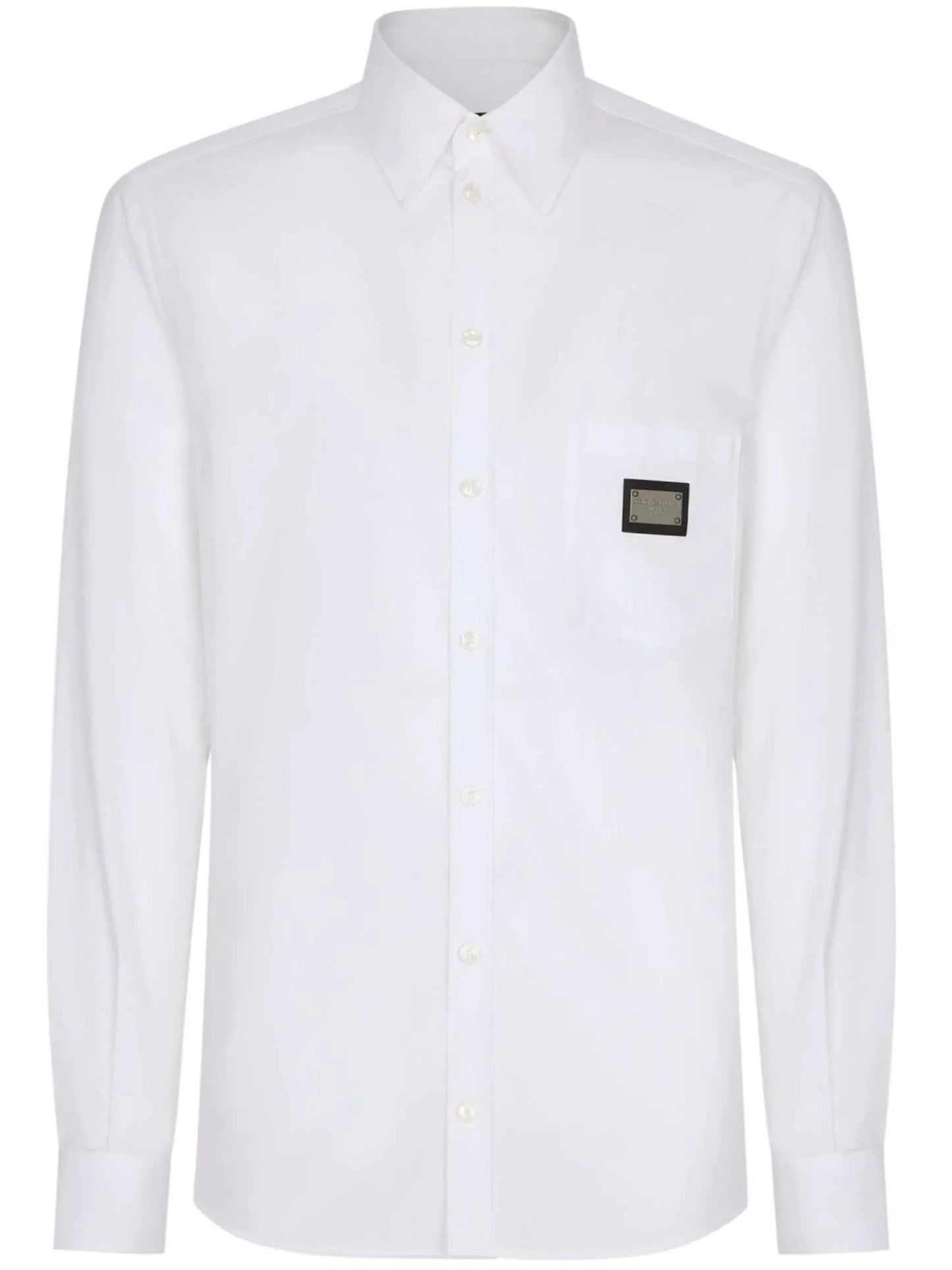 martini fit logo tag cotton shirt