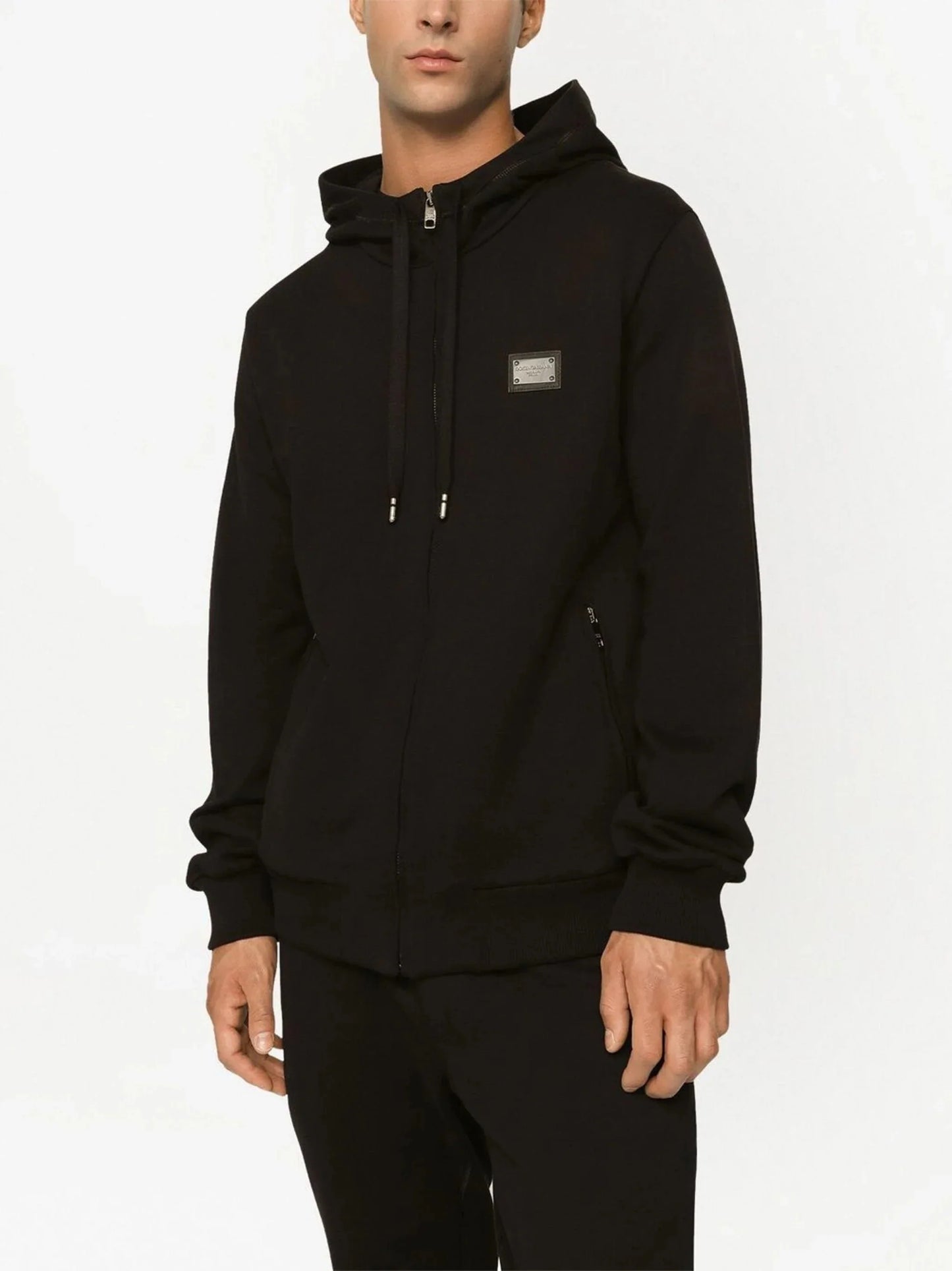 logo tag zip up hoodie by dolce & gabbana - bottegalusso: premier destination for modern luxury menswear