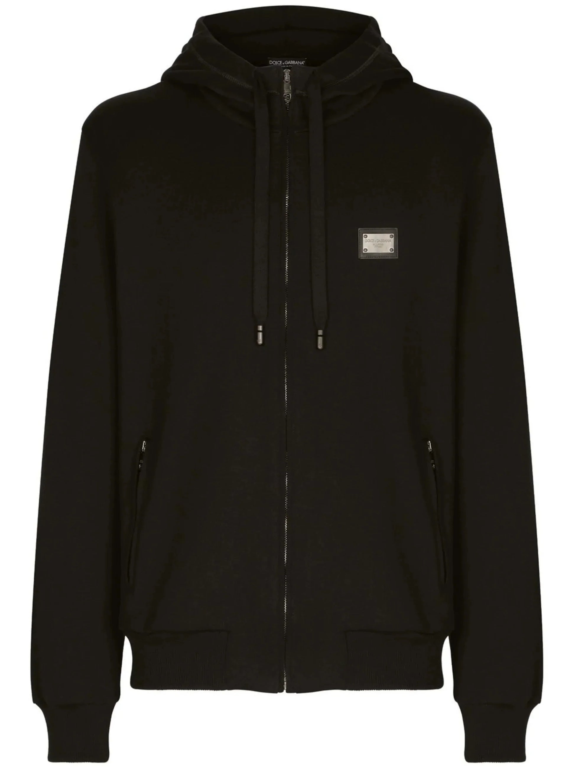 Logo Tag Zip Up Hoodie by Dolce & Gabbana - bottegalusso: Premier Destination for Modern Luxury Menswear