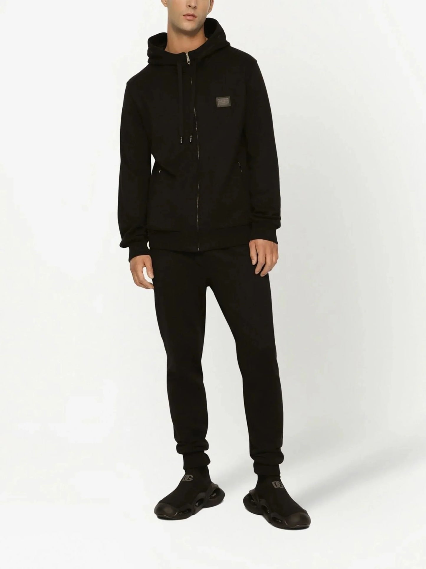 logo tag zip up hoodie by dolce & gabbana - bottegalusso: premier destination for modern luxury menswear