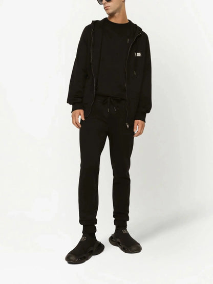 Logo Tag Zip Up Hoodie by Dolce & Gabbana - bottegalusso: Premier Destination for Modern Luxury Menswear