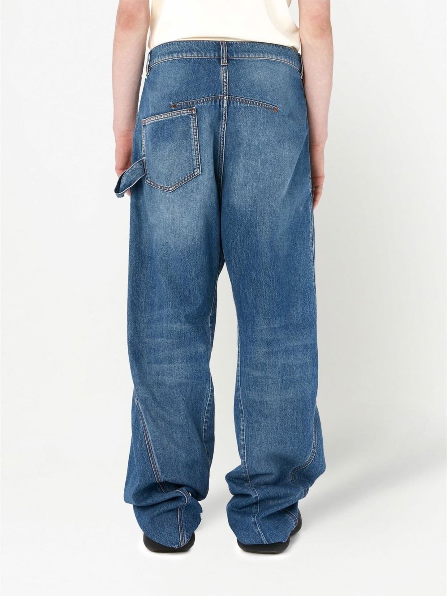 oversized twisted wide leg jeans by jw anderson - bottegalusso: premier destination for modern luxury menswear