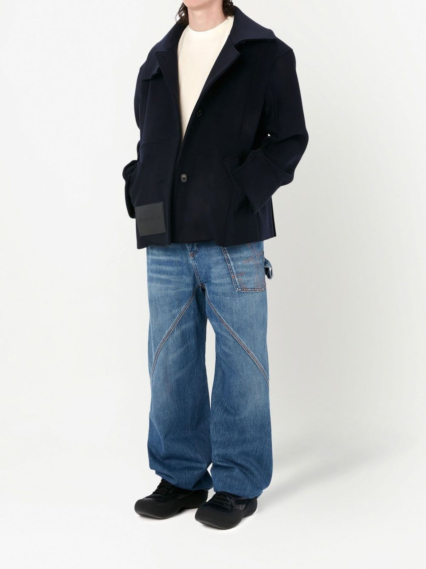 oversized twisted wide leg jeans by jw anderson - bottegalusso: premier destination for modern luxury menswear