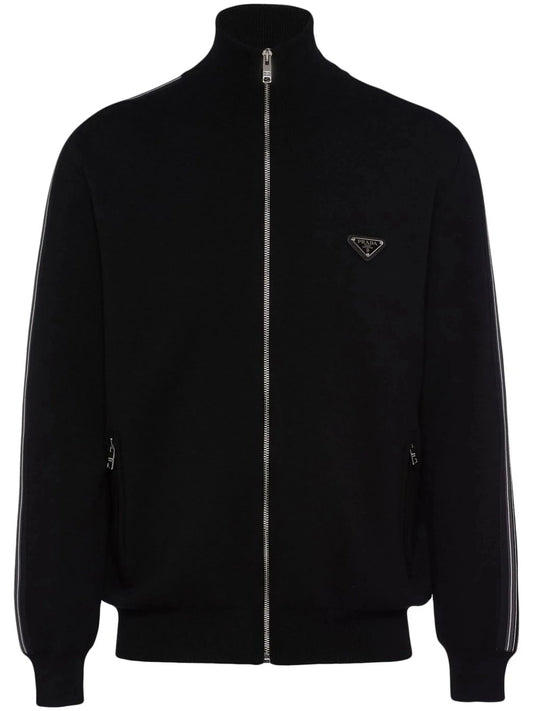 Triangle Logo Wool Cardigan by Prada - bottegalusso: Premier Destination for Modern Luxury Menswear