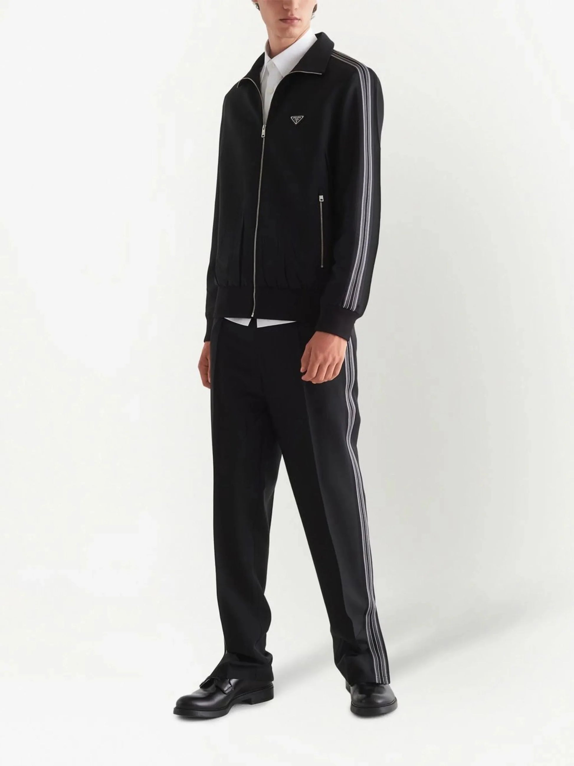 Triangle Logo Wool Cardigan by Prada - bottegalusso: Premier Destination for Modern Luxury Menswear