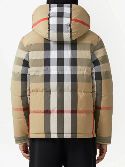 Reversible Exaggerated Check Padded Jacket