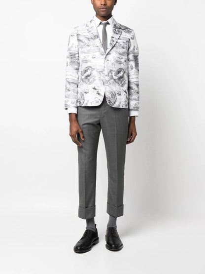 Nautical Pattern Print Blazer by Thom Browne - bottegalusso: Premier Destination for Modern Luxury Menswear